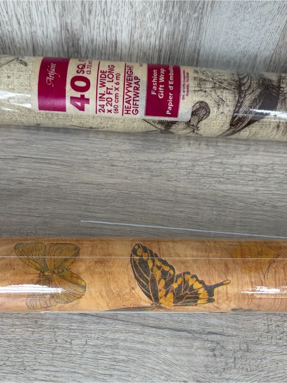 Lot Of 3 Vintage Wrapping Paper Rolls New Sealed Nature Birthday Cottage Holiday